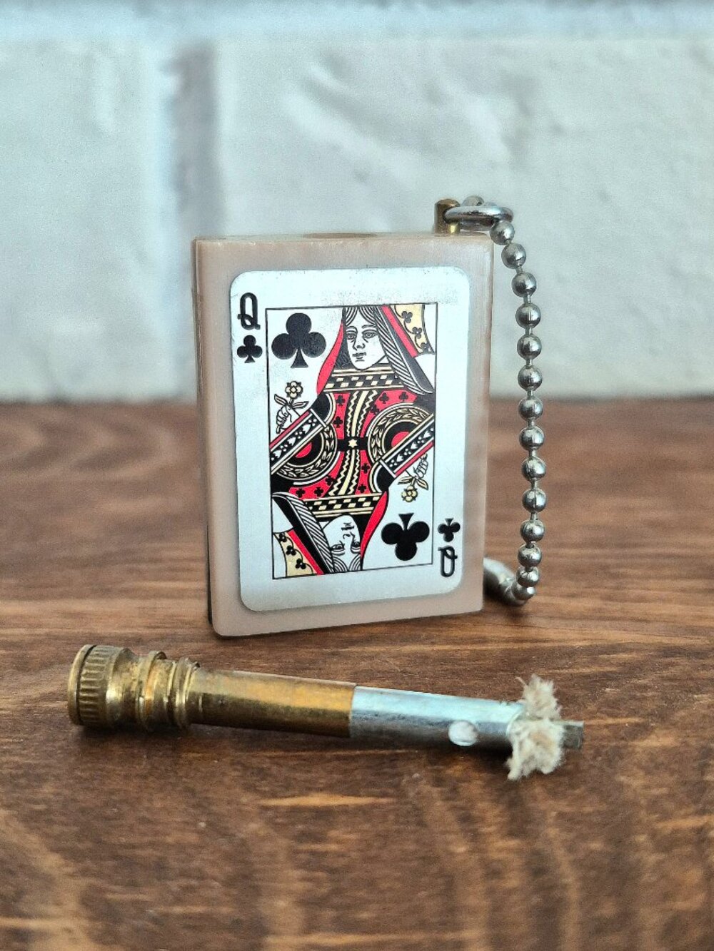 1960s Mitsugiri "Permanent Match" Lighter, Queen Of Clubs, Made In Japan, Works!